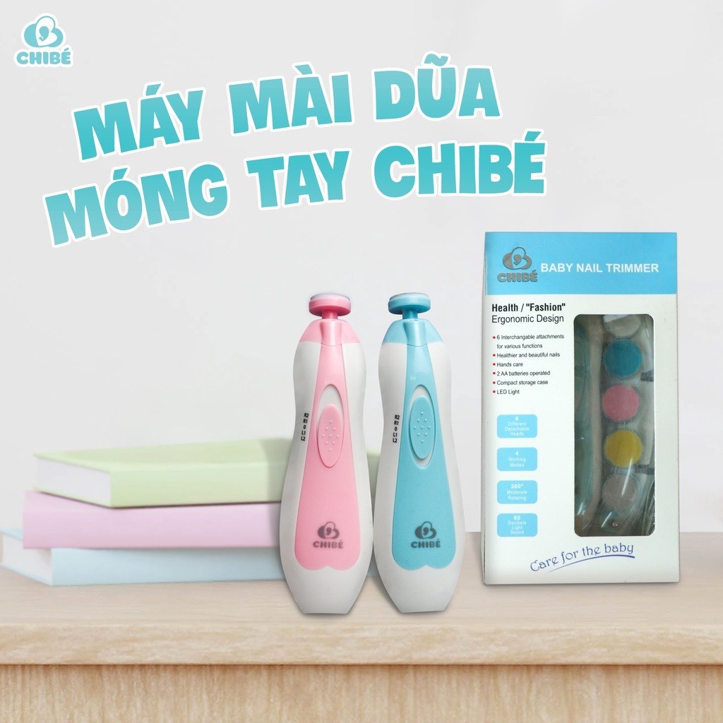 Máy Mài Dũa Móng Tay Cho Bé Chibe CB015 Kèm 6 Đầu Thay Thế - BH 12 Tháng