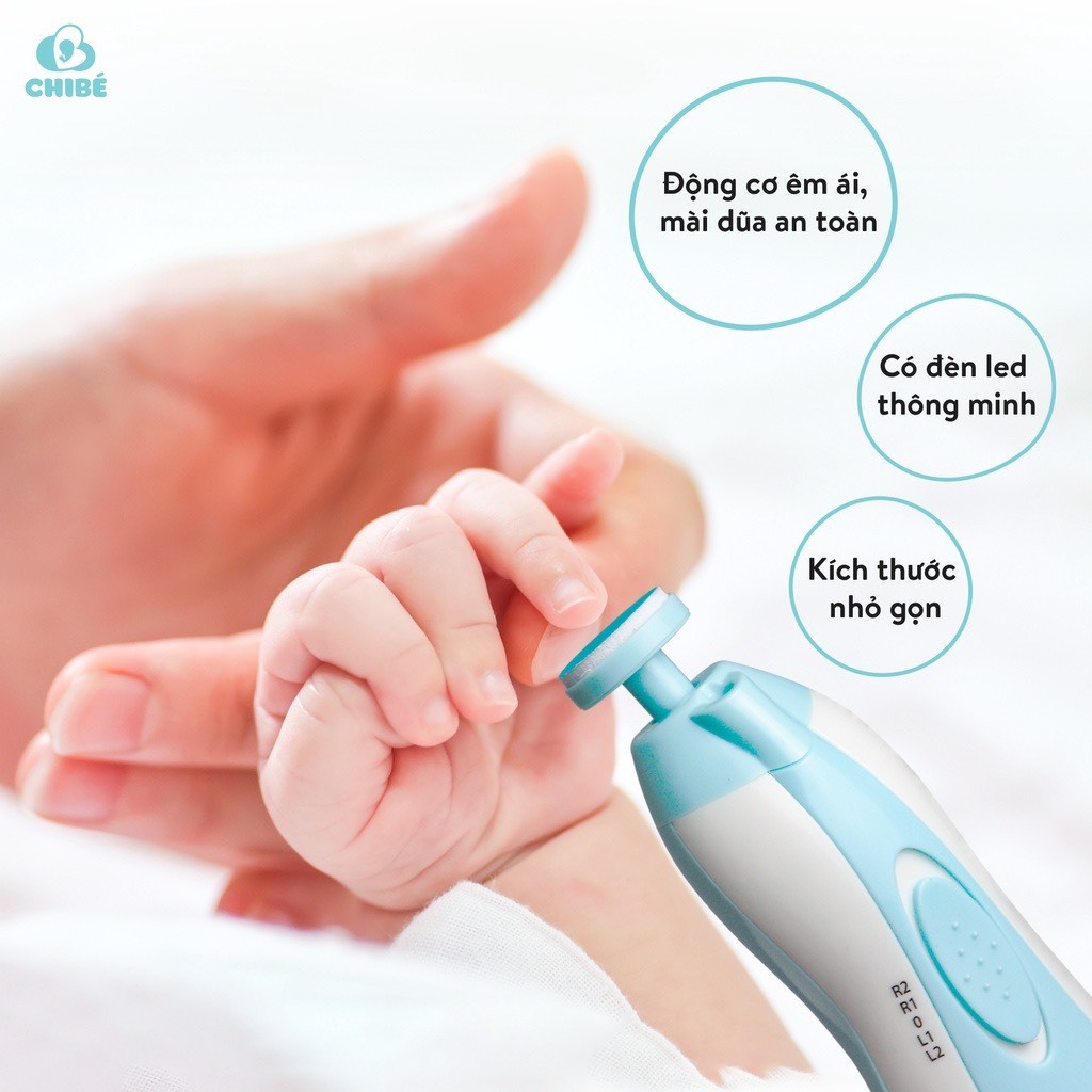 Máy Mài Dũa Móng Tay Cho Bé Chibe CB015 Kèm 6 Đầu Thay Thế - BH 12 Tháng