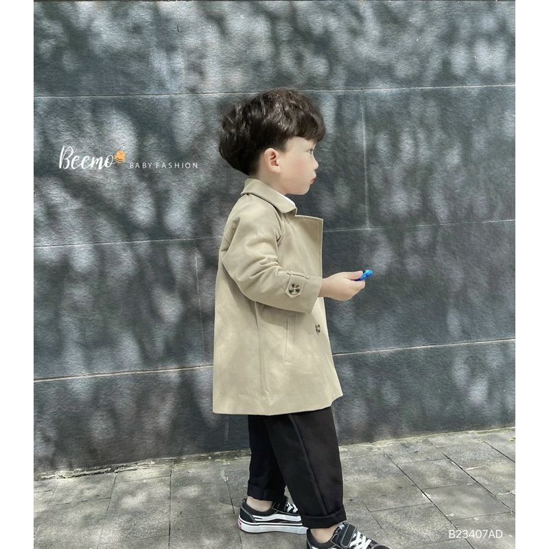 ÁO KHOÁC MĂNG TÔ KAKI 4 KHUY CHO BÉ