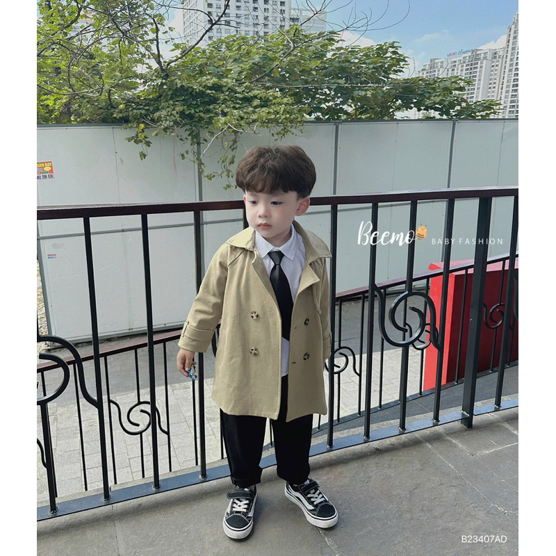 ÁO KHOÁC MĂNG TÔ KAKI 4 KHUY CHO BÉ