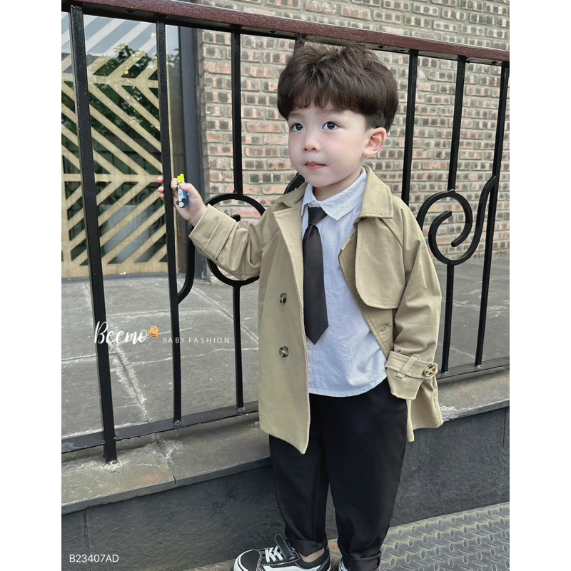 ÁO KHOÁC MĂNG TÔ KAKI 4 KHUY CHO BÉ
