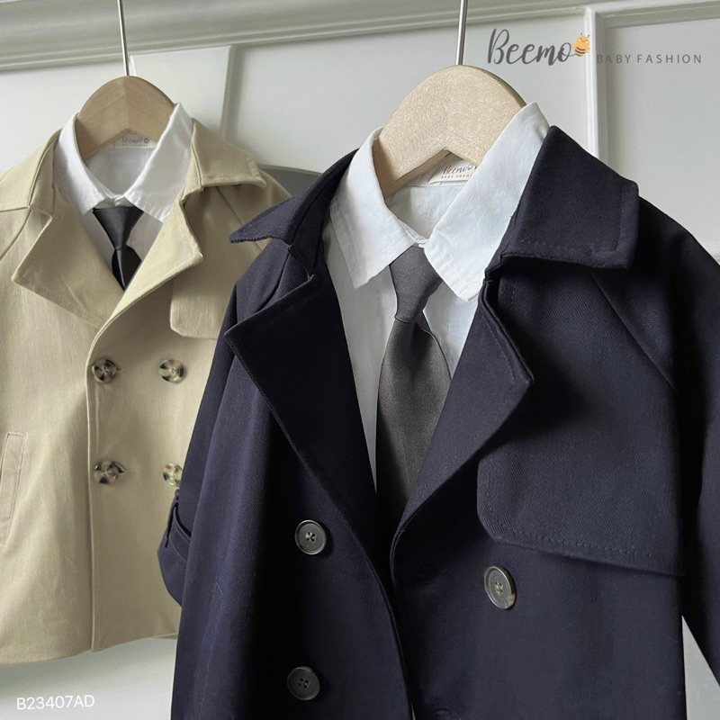ÁO KHOÁC MĂNG TÔ KAKI 4 KHUY CHO BÉ