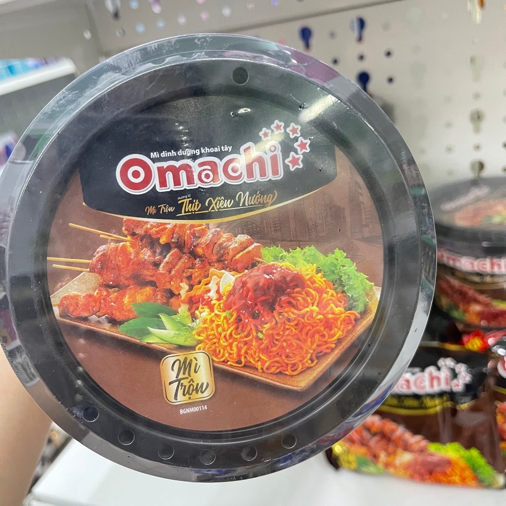 Mì bát OMACHI - mì bát trộn thịt xiên nướng, xốt Spaghetti bò bằm cà chua thêm gói phô mai - mì bát Omachi 95g