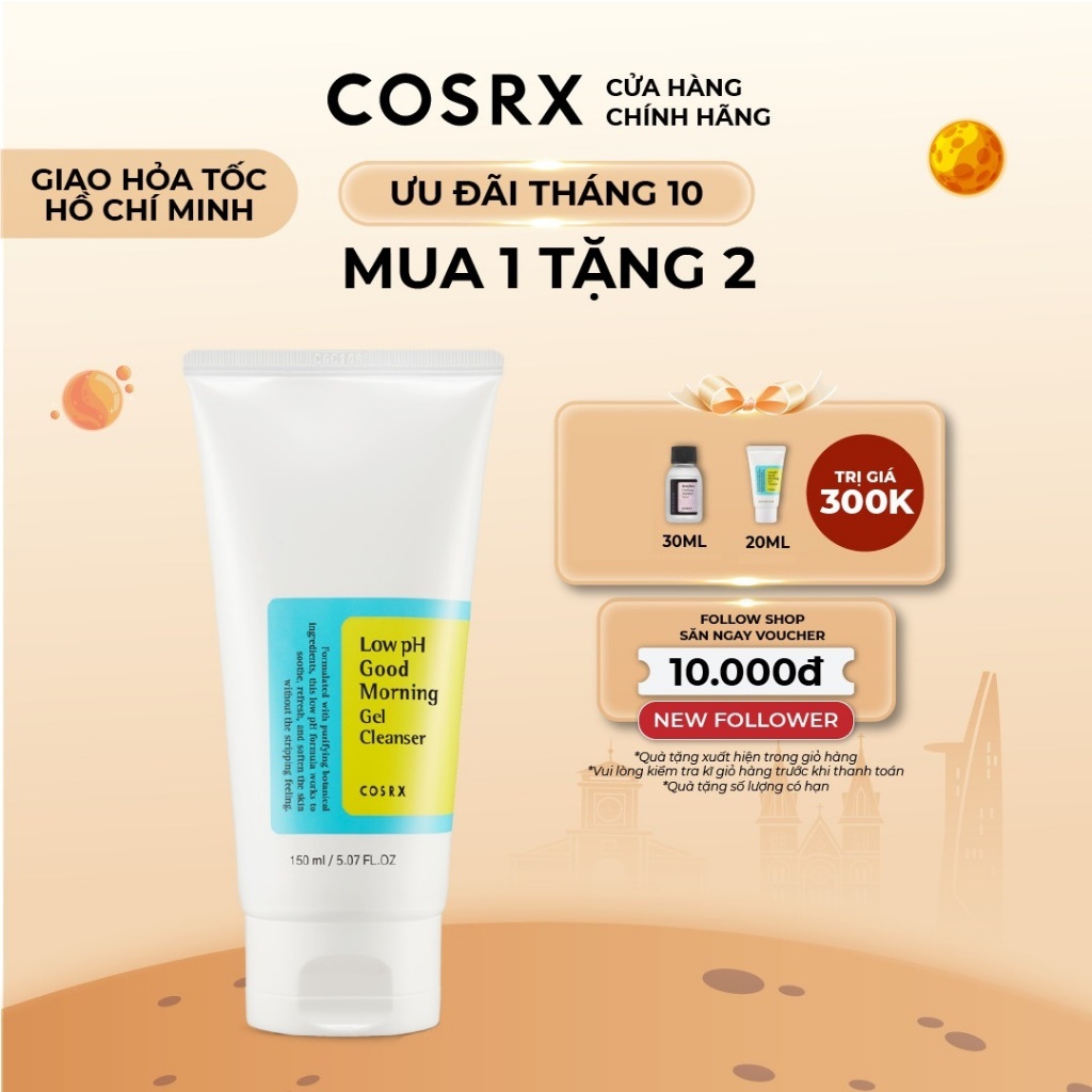Sữa rửa mặt COSRX Good Morning Low PH 150ml/50ml chiết xuất tràm trà độ pH thấp