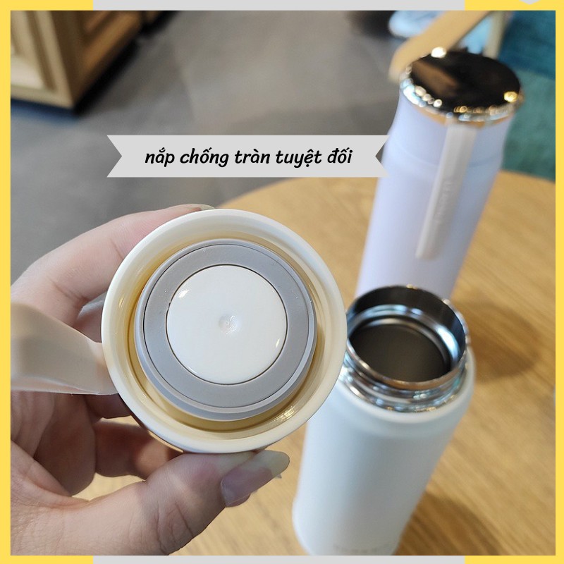 Bình nước giữ nhiệt THINK DIFFERENT 450ml, inox 304 không gỉ, giữ nóng,lạnh trên 10H, bình đựng nước 4 màu