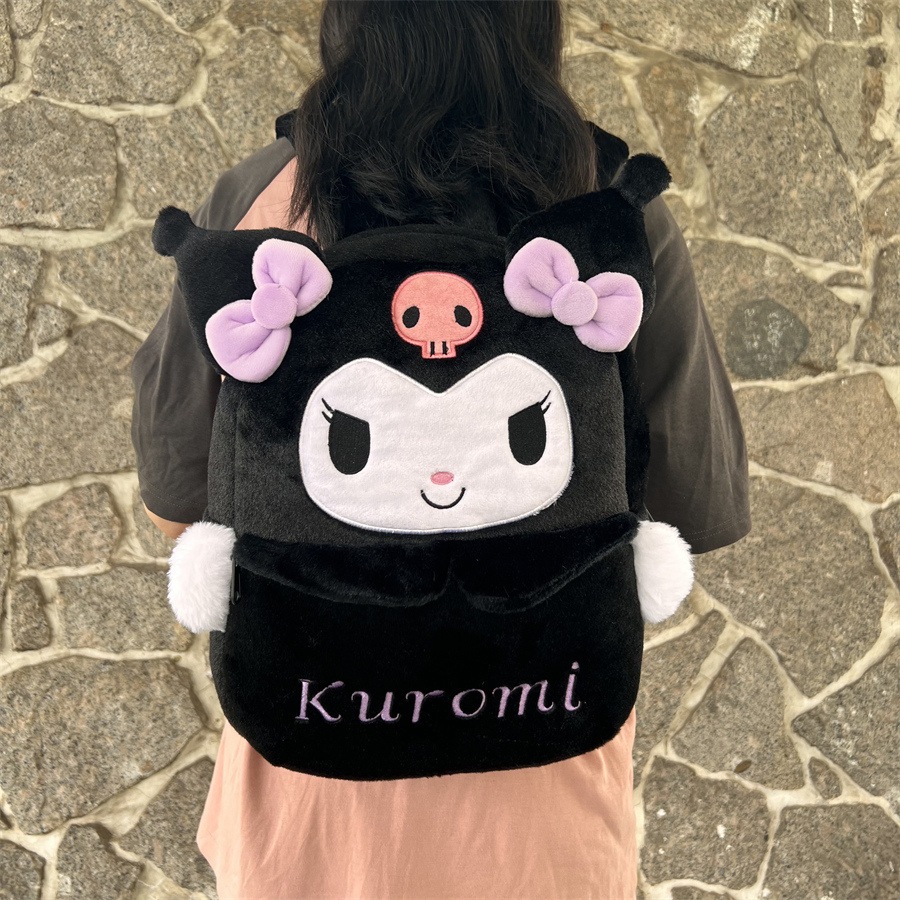 Balo Vải Bông Mềm Mại Hoạt Hình Sanrio - Kuromi Và Bạn