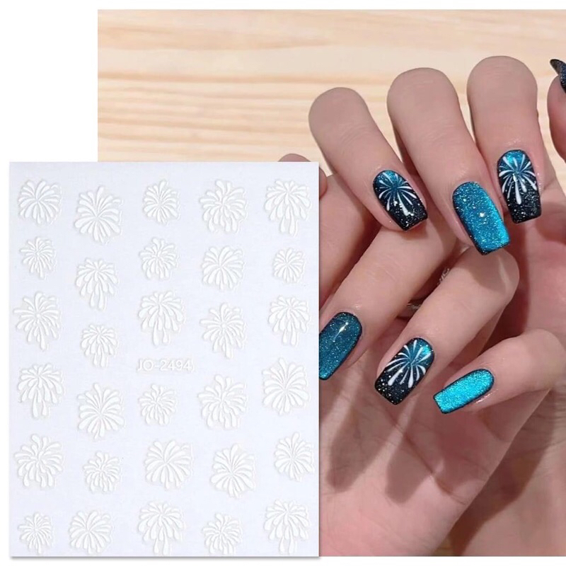 Sticker pháo hoa nail dán móng / sticker pháo bông nail dán móng / sticker dán móng hình pháo hoa