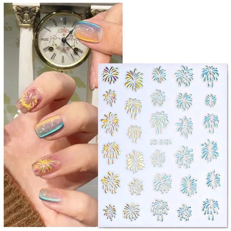 Sticker pháo hoa nail dán móng / sticker pháo bông nail dán móng / sticker dán móng hình pháo hoa