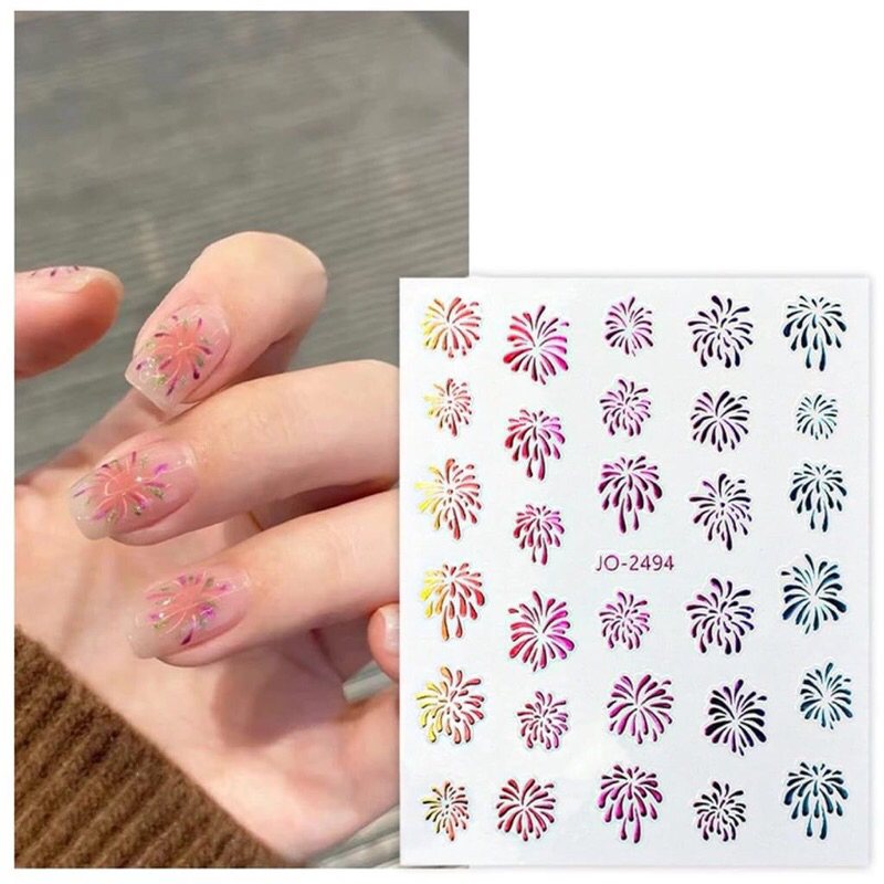 Sticker pháo hoa nail dán móng / sticker pháo bông nail dán móng / sticker dán móng hình pháo hoa