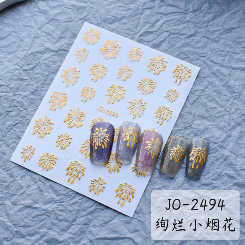 Sticker pháo hoa nail dán móng / sticker pháo bông nail dán móng / sticker dán móng hình pháo hoa