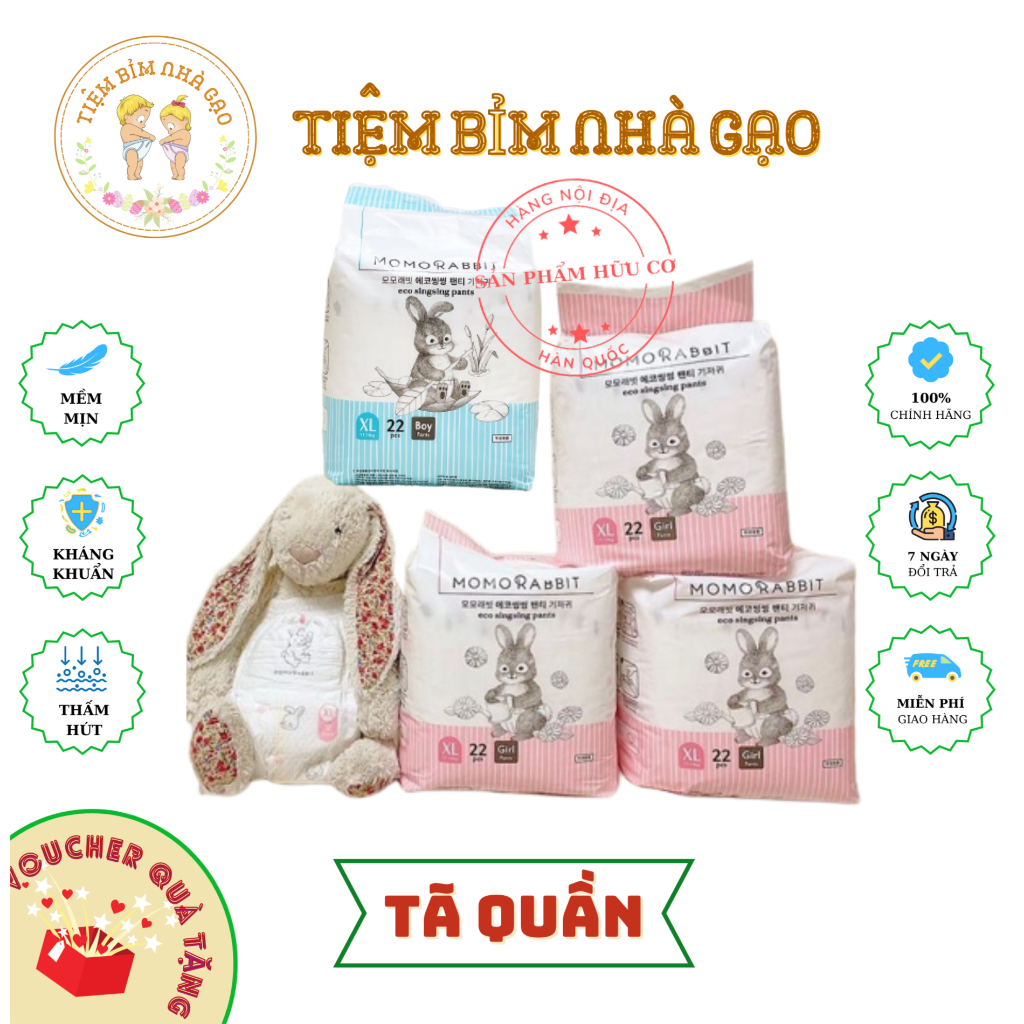 (Hàng nội địa) Tã dán/quần MOMORABIT TRAI/GÁI mẫu mới 2023 nội địa hàn quốc bản cải tiến đủ size S36