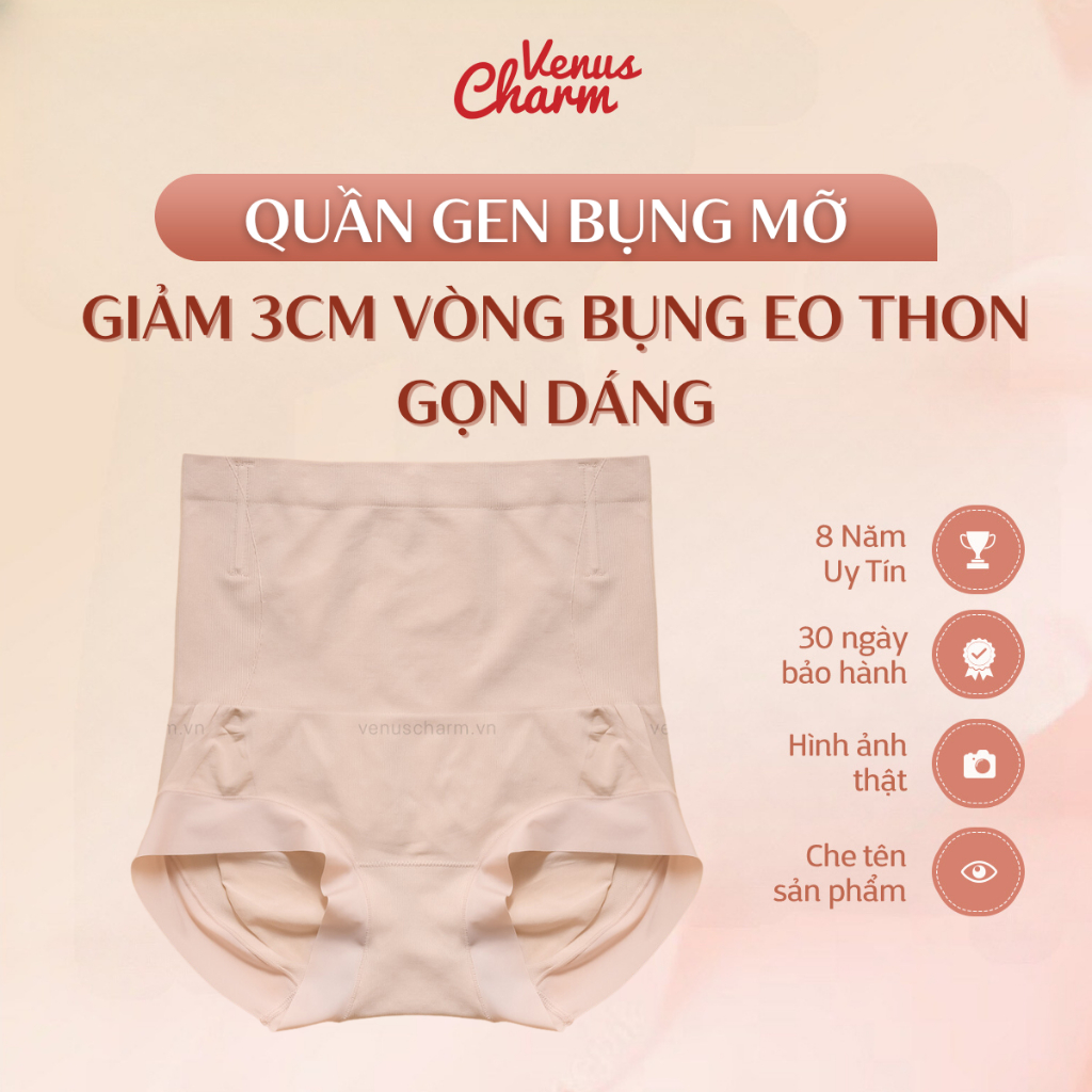 Quần gen bụng Venus Charm chất liệu cotton 4 xương gen mỡ bụng tạo đường cong eo 18144