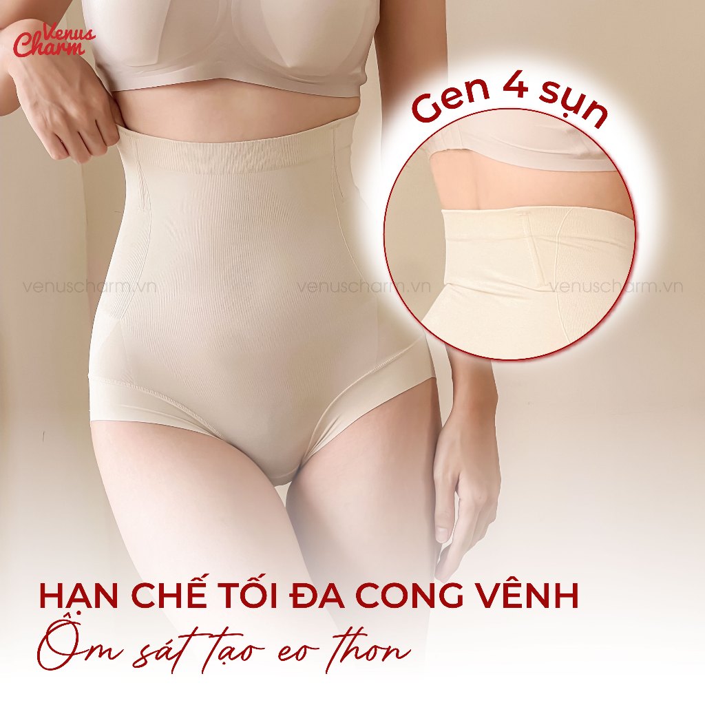 Quần gen bụng Venus Charm chất liệu cotton 4 xương gen mỡ bụng tạo đường cong eo 18144