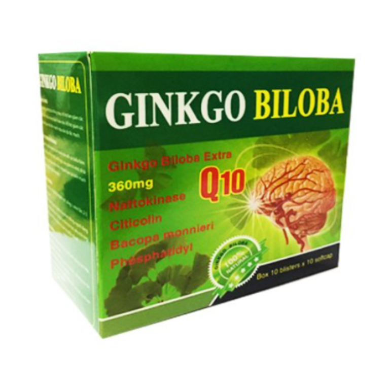 Viên uống Ginkgo Biloba Q10 Natural 360mg xanh lá