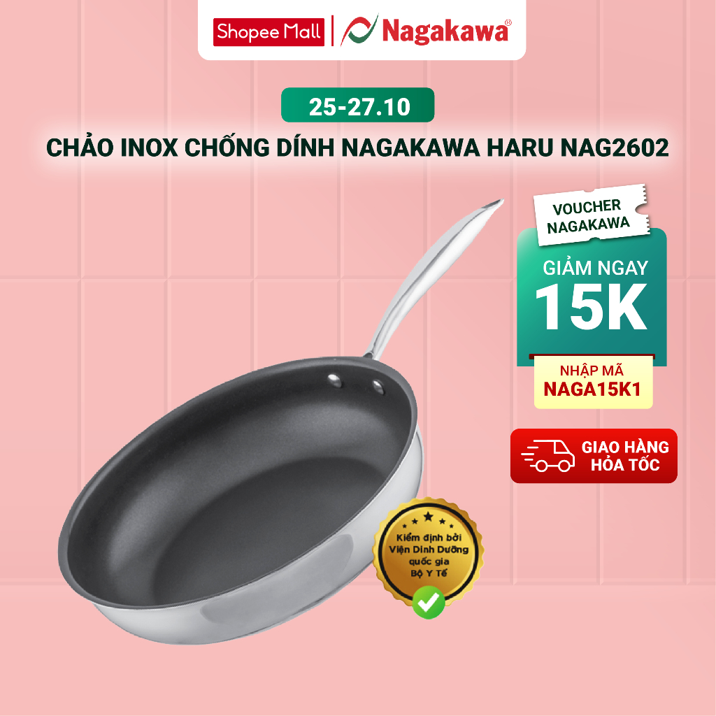 Chảo inox chống dính Nagakawa Haru NAG2602