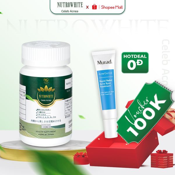 Viên Uống Giảm Mụn Sáng Da, Ngăn Ngừa Lão Hóa NUTROWHITE Celeb Acnea (Hộp/90 Viên)