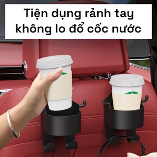 Giá đỡ cốc nước cố định gắn sau ghế ôtô có móc treo đa năng tiện dụng