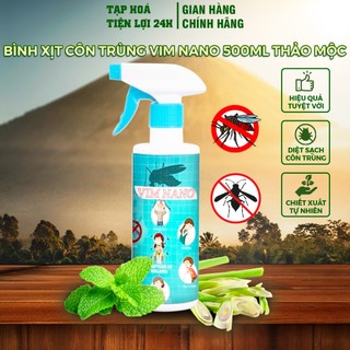 Bình xịt côn trùng vim nano 500ml hương thảo mộc dễ chịu, đuổi muỗi, côn trùng an toàn hiệu quả sau 1 lần xịt
