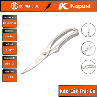 Kéo Cắt Thịt Gà, Kéo Cắt Thực Phẩm Cao Cấp K-8624 Kapusi Nhật Bản, Lưỡi thép sắc bén SK5, Dùng cắt xương, cắt vật cứng