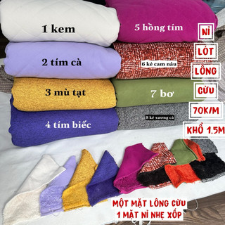Vải nỉ lông+ nỉ len may bộ nỉ nam nữ cả gia đình may chăn đắp ấm, may áo váy