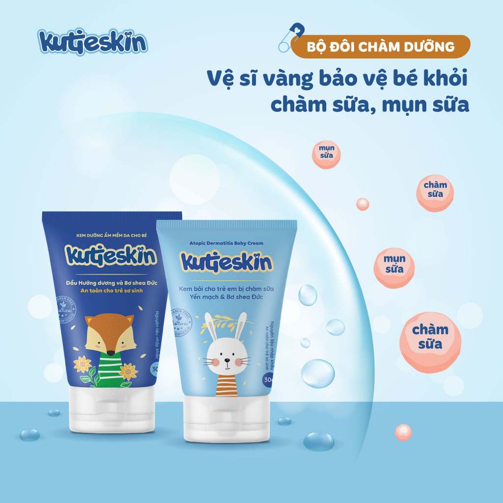 Combo Kem chàm sữa và Kem dưỡng ẩm Kutieskin