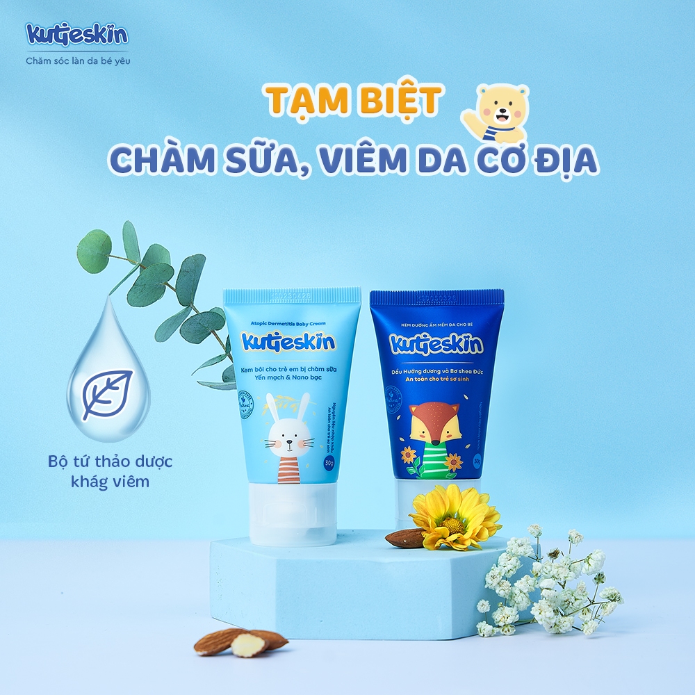 Combo Kem chàm sữa và Kem dưỡng ẩm Kutieskin