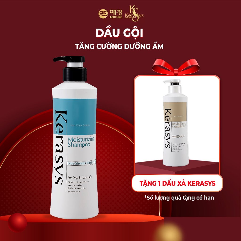 Dầu gội Kerasys Hàn Quốc phục hồi, nuôi dưỡng và cân bằng độ ẩm cho tóc yếu, hư tổn, khô xơ 600ml