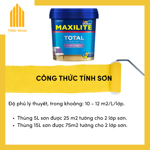 Sơn nội thất Bóng Mờ Maxilite Total dung tích 18L