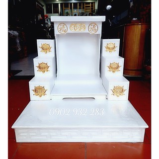 Bàn thờ, Bộ bàn thờ ông địa thần tài gỗ tự nhiên màu trắng