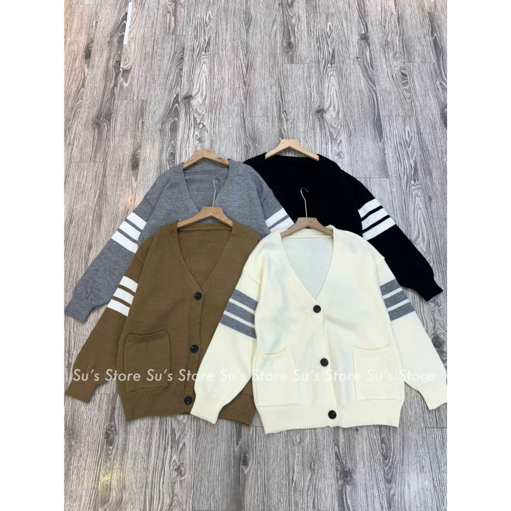 Áo cardigan tay sọc 2 túi trước A2847 SUSSTORE
