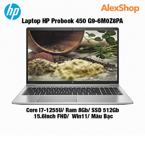 Laptop HP Probook 450 G9-6M0Z8PA (Core I7-1255U/ Ram 8Gb/ SSD 512Gb/ 1