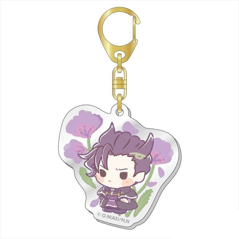 Móc khóa IRUMA GIÁ ĐÁO ver NỀN HOA Mairimashita! Iruma-kun anime chibi mica trong acrylic xinh xắn