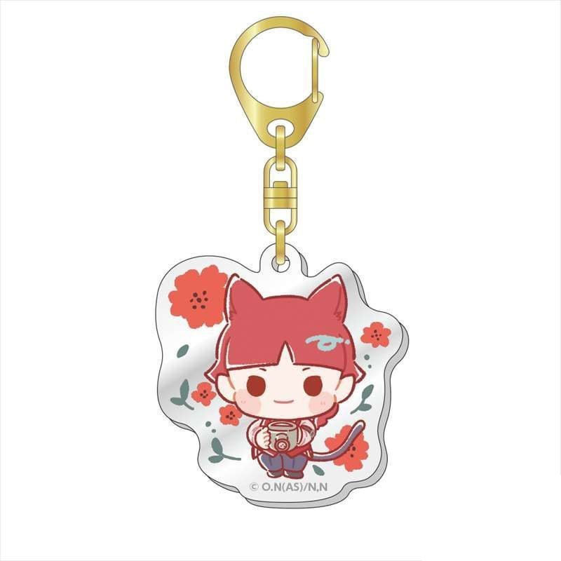 Móc khóa IRUMA GIÁ ĐÁO ver NỀN HOA Mairimashita! Iruma-kun anime chibi mica trong acrylic xinh xắn