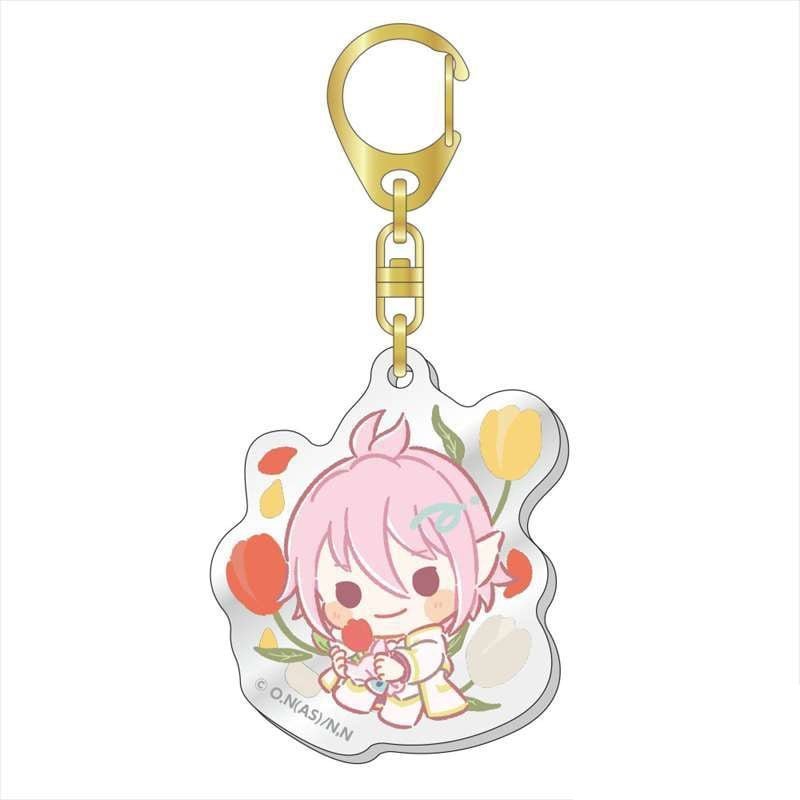 Móc khóa IRUMA GIÁ ĐÁO ver NỀN HOA Mairimashita! Iruma-kun anime chibi mica trong acrylic xinh xắn