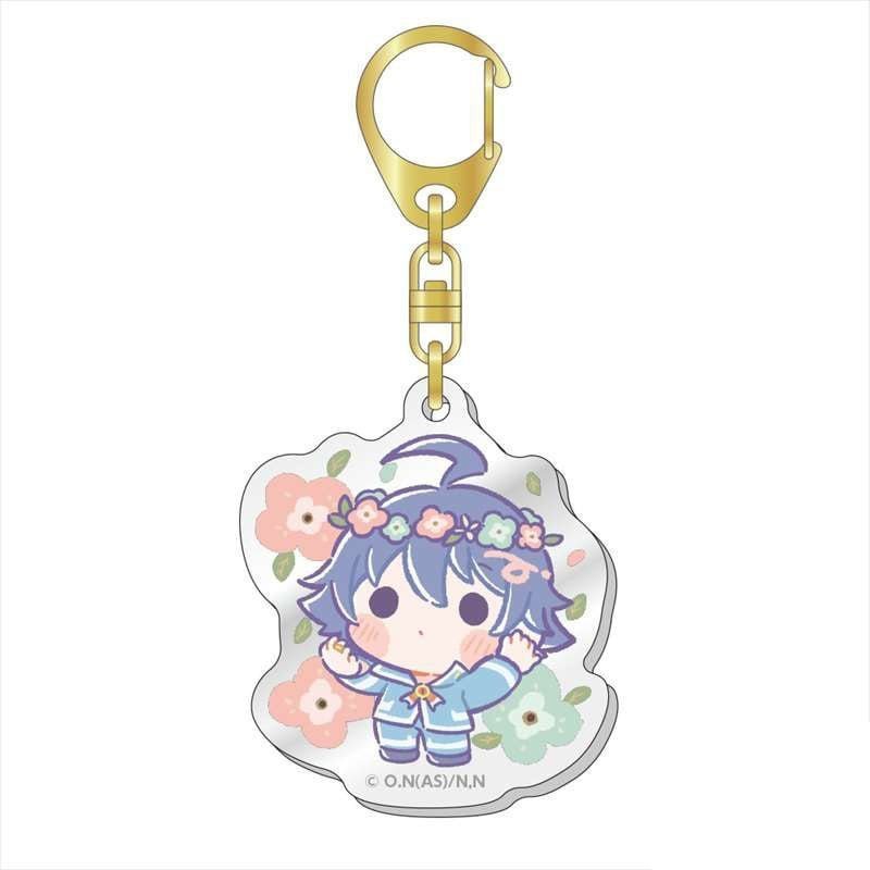 Móc khóa IRUMA GIÁ ĐÁO ver NỀN HOA Mairimashita! Iruma-kun anime chibi mica trong acrylic xinh xắn