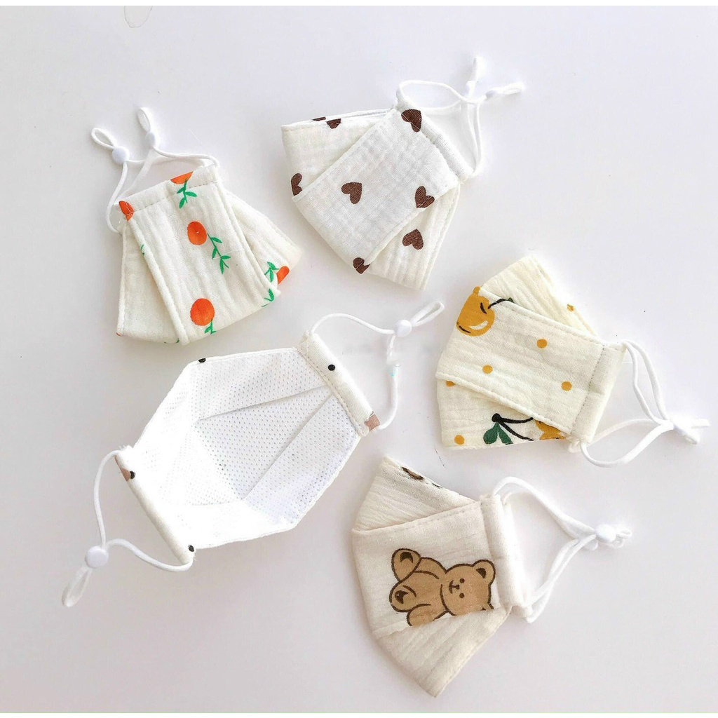 Khẩu trang xô MUSLIN cho bé 4 LOẠI đa dạng, chọn lựa