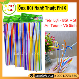 Ống hút nghệ thuật phi 6 dùng uống sinh tố , nươc ép , nước ngọt
