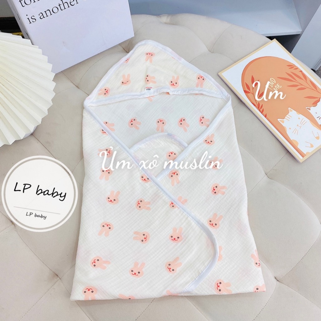 Ủ vuông xô MUSLIN cho bé UV2