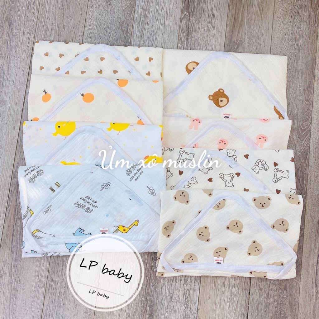 Ủ vuông xô MUSLIN cho bé UV2