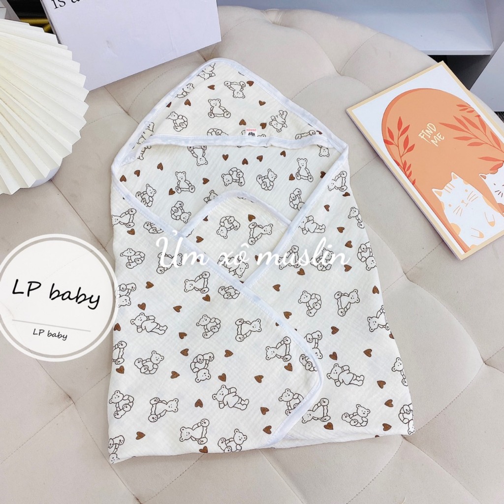 Ủ vuông xô MUSLIN cho bé UV2