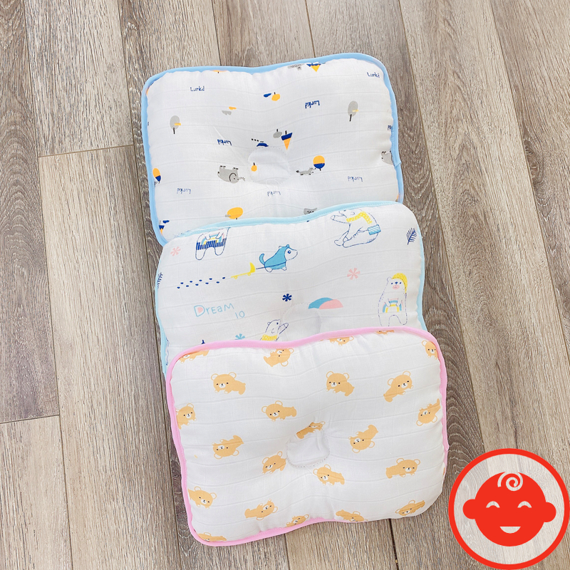 Gối xô êm mềm cho bé sơ sinh chống méo đầu G06