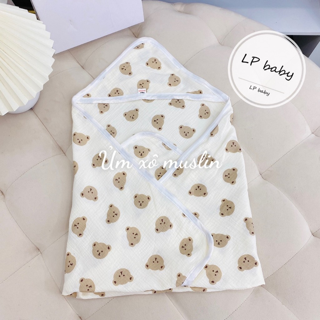 Ủ vuông xô MUSLIN cho bé UV2