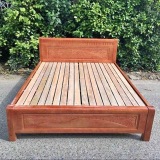 Giường gỗ sồi cao cấp gọn gàng, giường ngủ gỗ tự nhiên 1m6x2m, 1m8x2m - bh 12