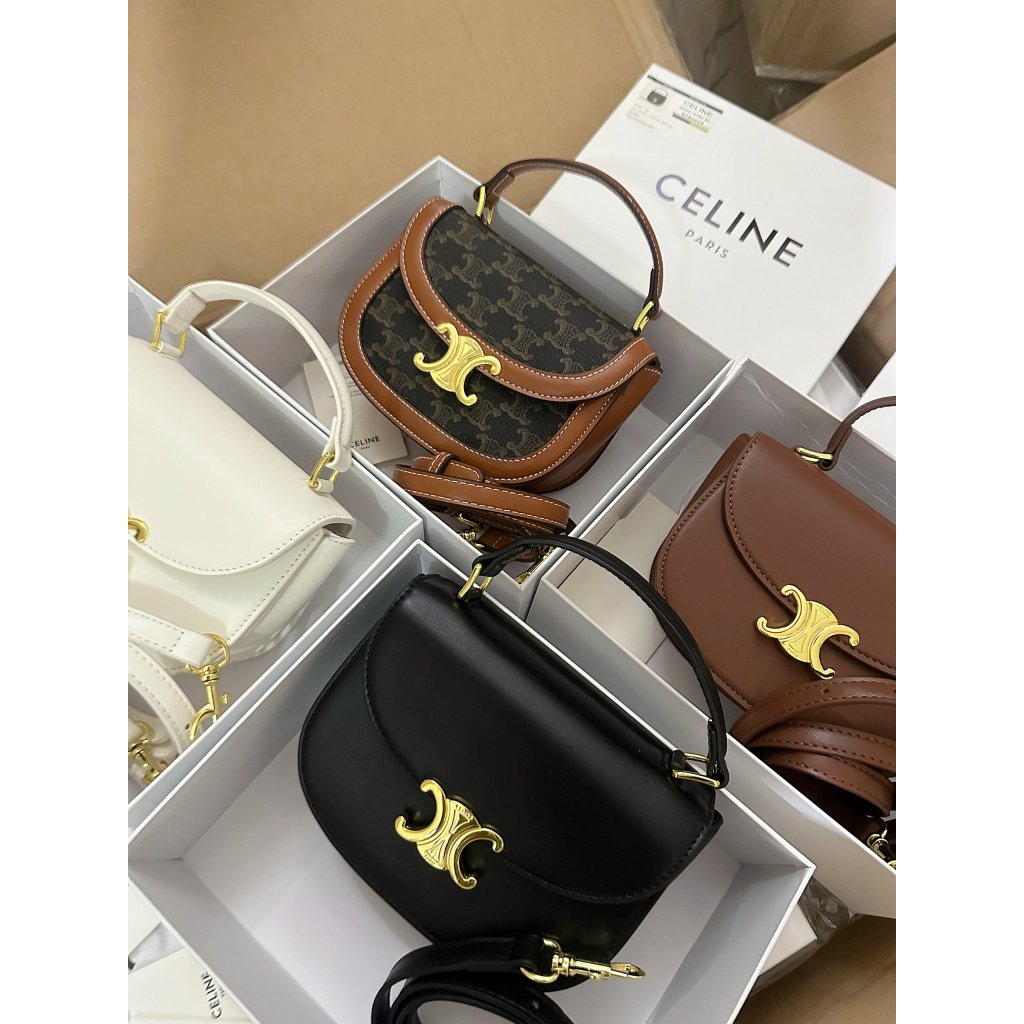 Túi dáng bầu CE sz 17cm siêu xinh kèm dây đeo chéo