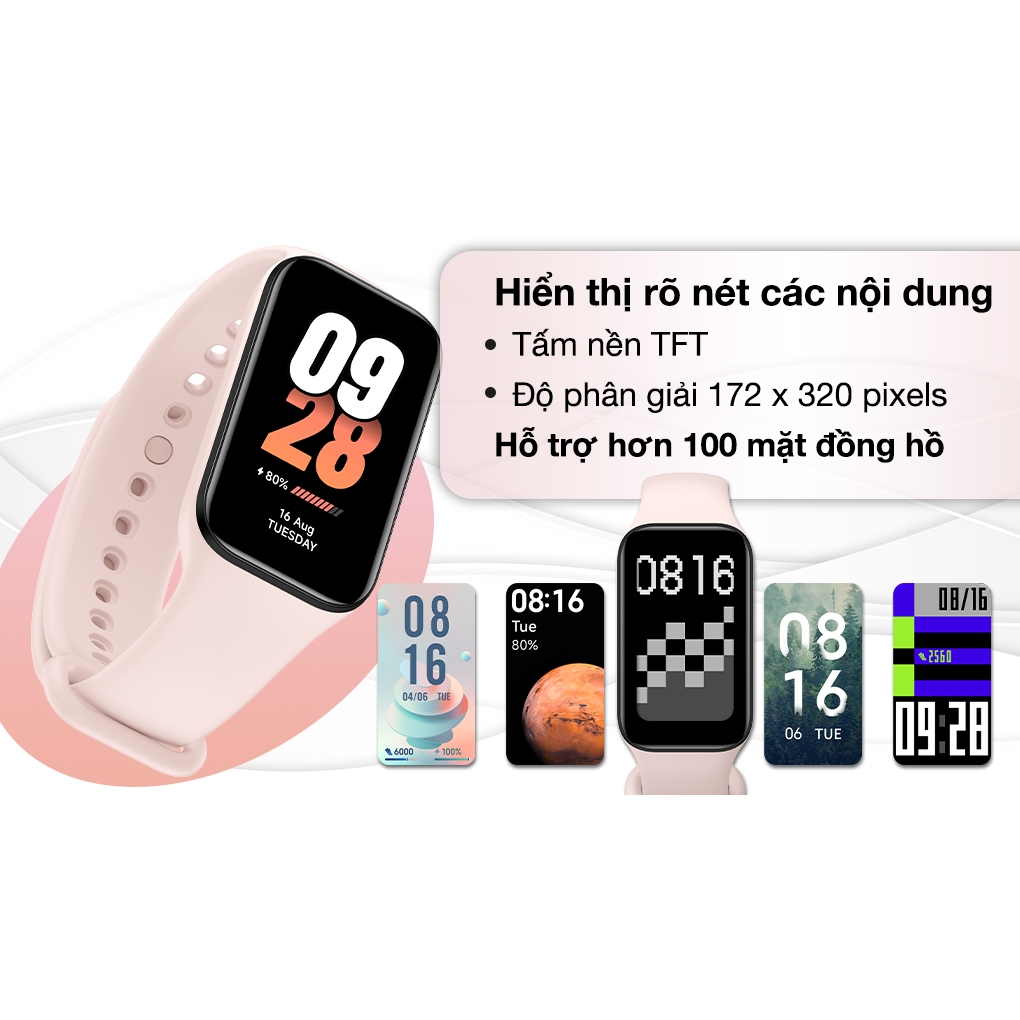 Vòng đeo tay thông minh Xiaomi Mi Band 8 Active – Bản Quốc Tế