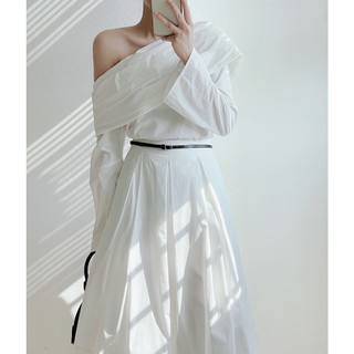 Sand Line Top & Poplin Cotton Skirt - Outfit xuống phố mùa thu