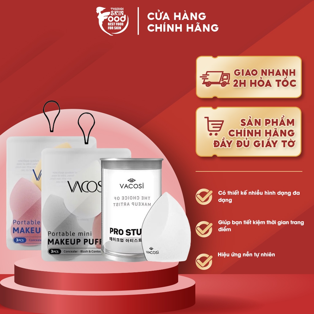 Bông Phấn Nền Giọt Nước Vạt Xéo Vacosi Prs Pro Flat Blender - PH02