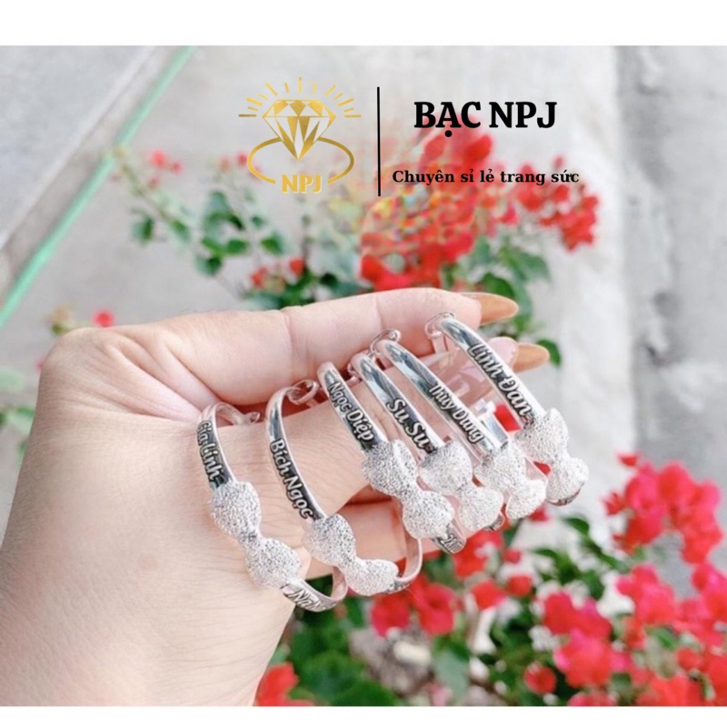 Lắc Tay Nơ, Vòng tay nơ cho bé ⚡️ KHẮC THEO YÊU CẦU ⚡️ Chuẩn Bạc Ta 100% - Bạc Npj