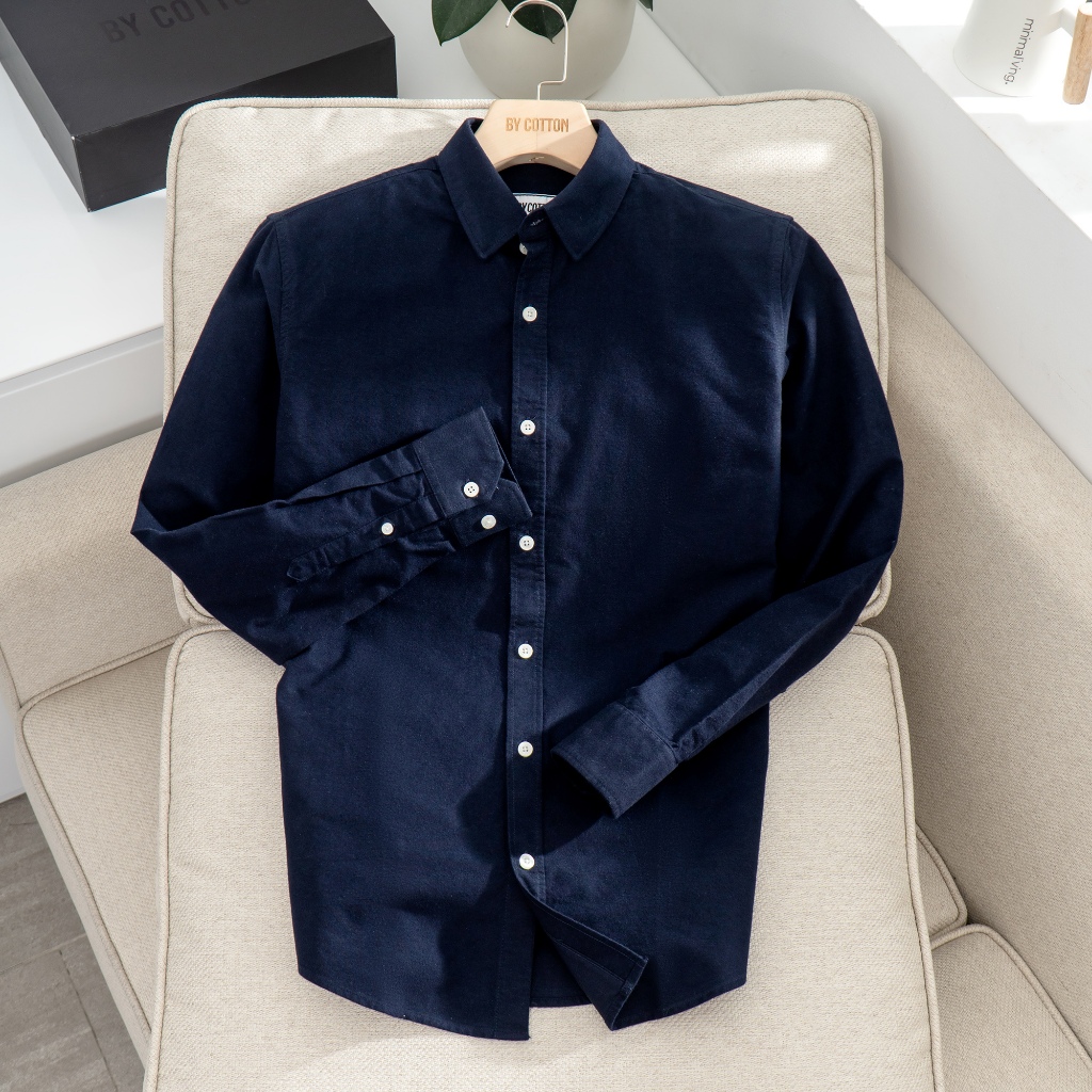 Áo Sơ Mi Nam Cao Cấp Oxford Navy Shirt BY COTTON