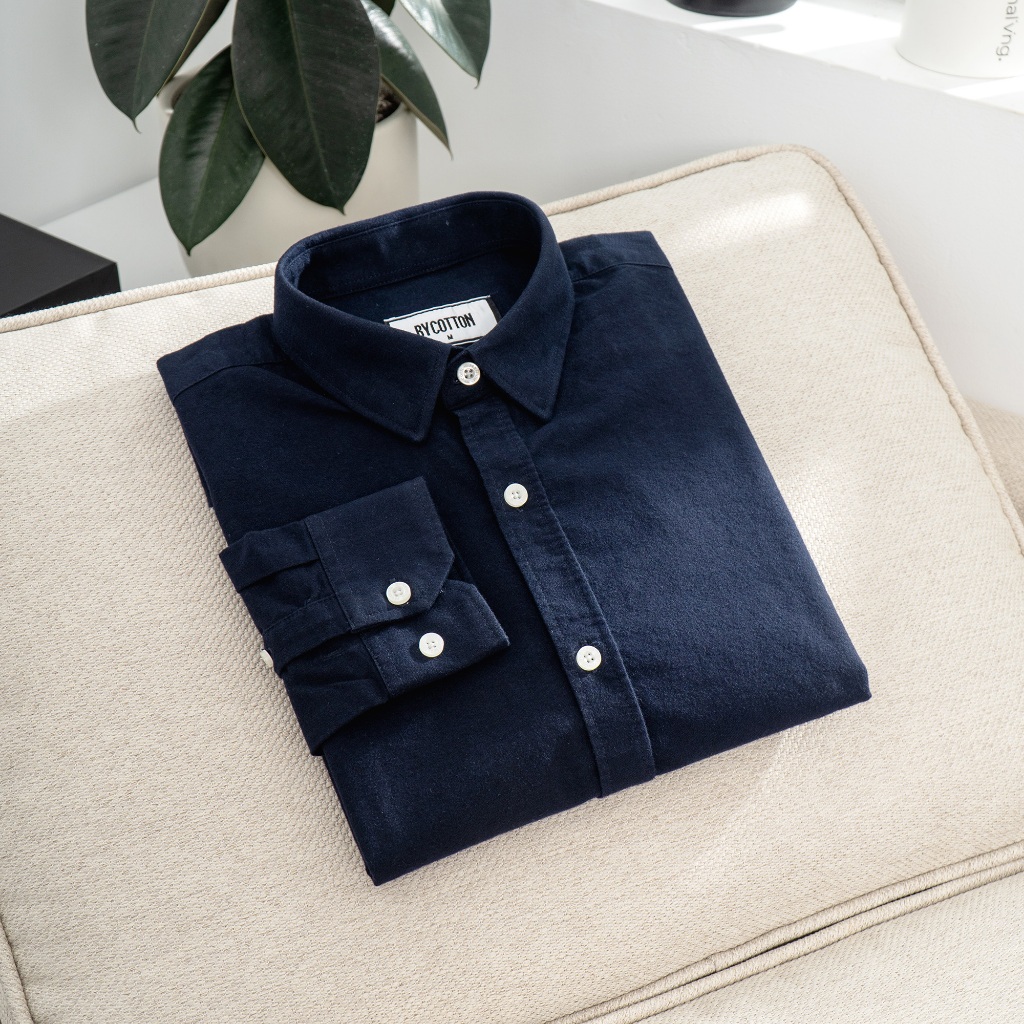 Áo Sơ Mi Nam Cao Cấp Oxford Navy Shirt BY COTTON